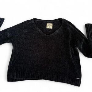 Black Hollister velvet sweater. Size Small.